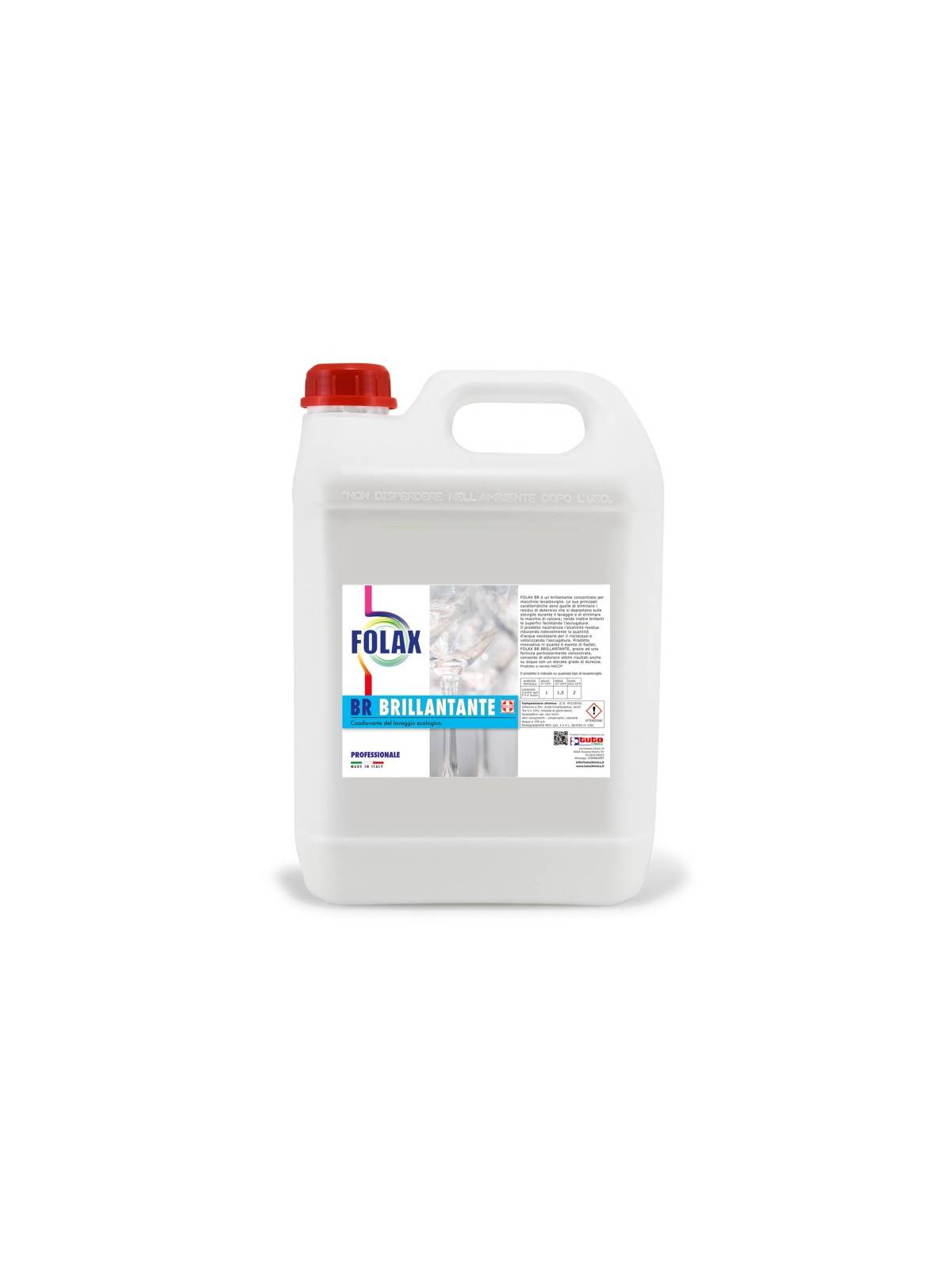 FOLAX BRILLIANTE  agent de clătire profesional pentru masina de spalat vase, 5 L