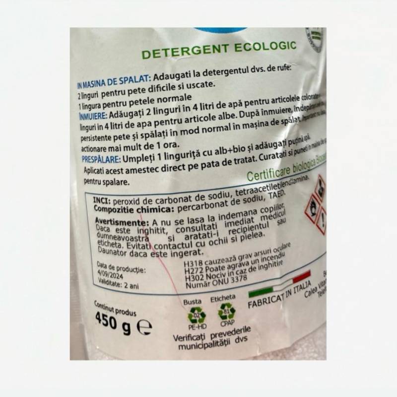 Bianco + bio, detergent ecologic, 450g