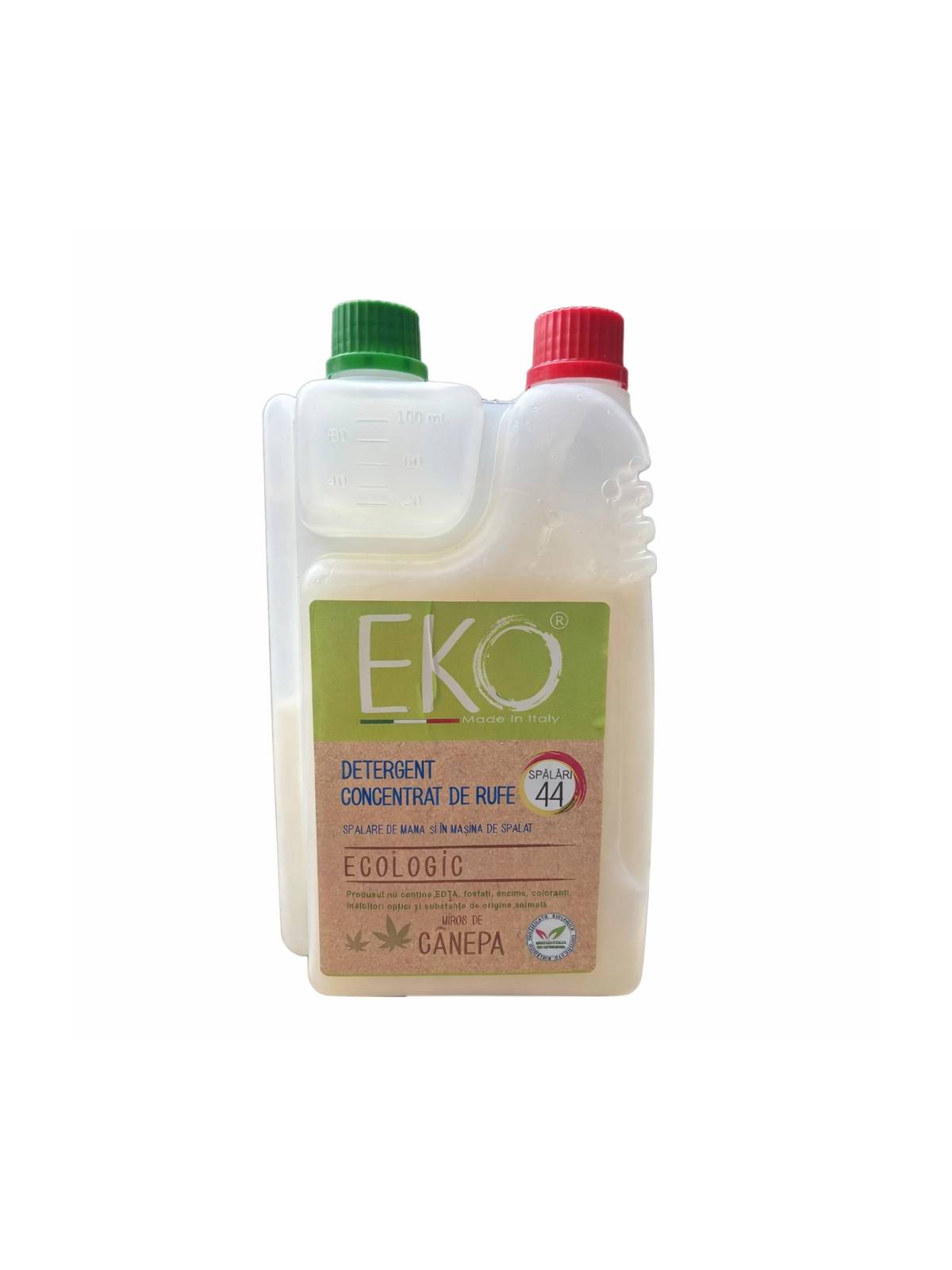 Detergent profesional ecologic EKO rufe 1.1L - 44 spălări, cânepă, automat și manual