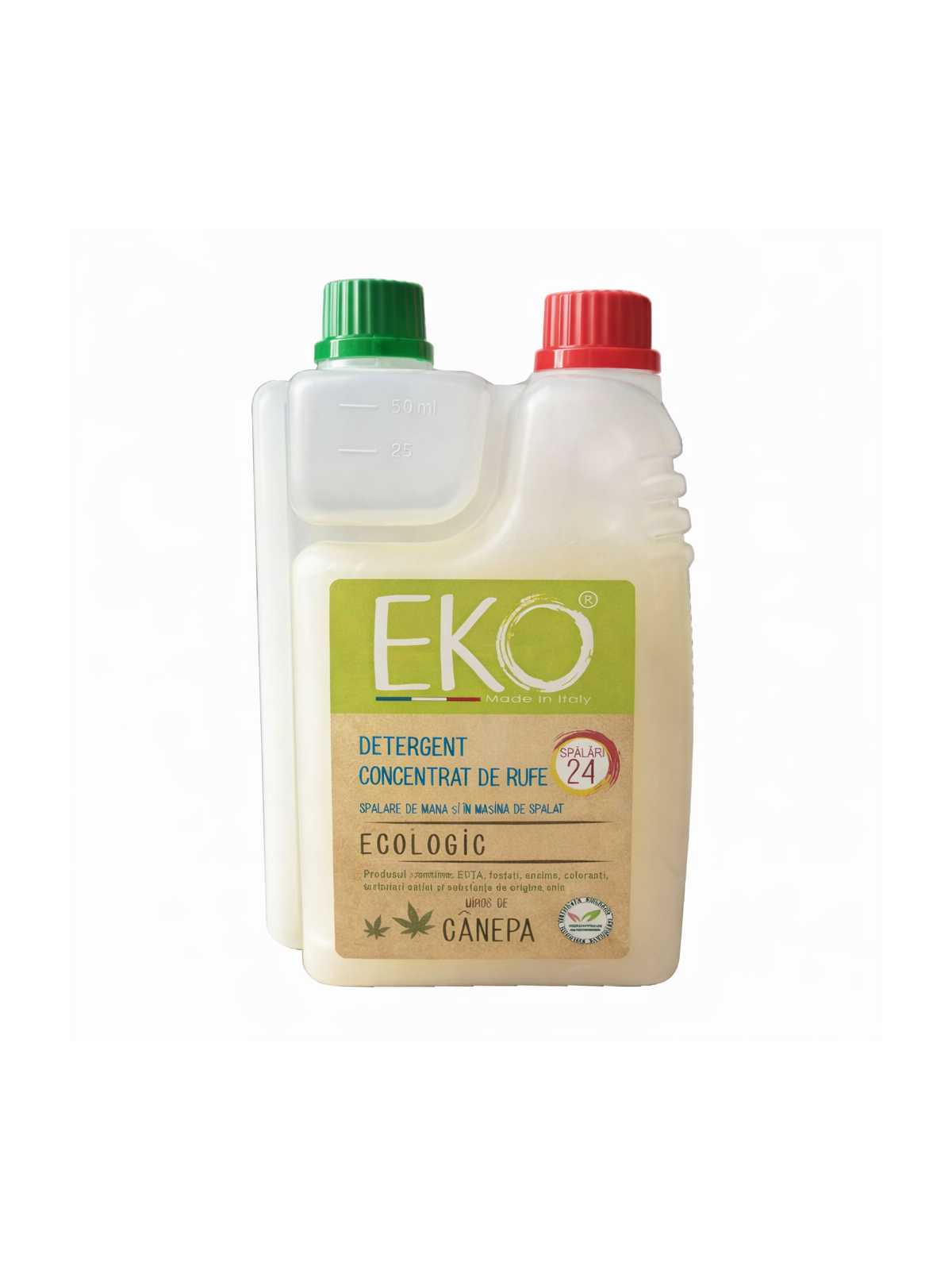 EKO detergent de rufe igienizant 600 ml, 24 spălări, canepa