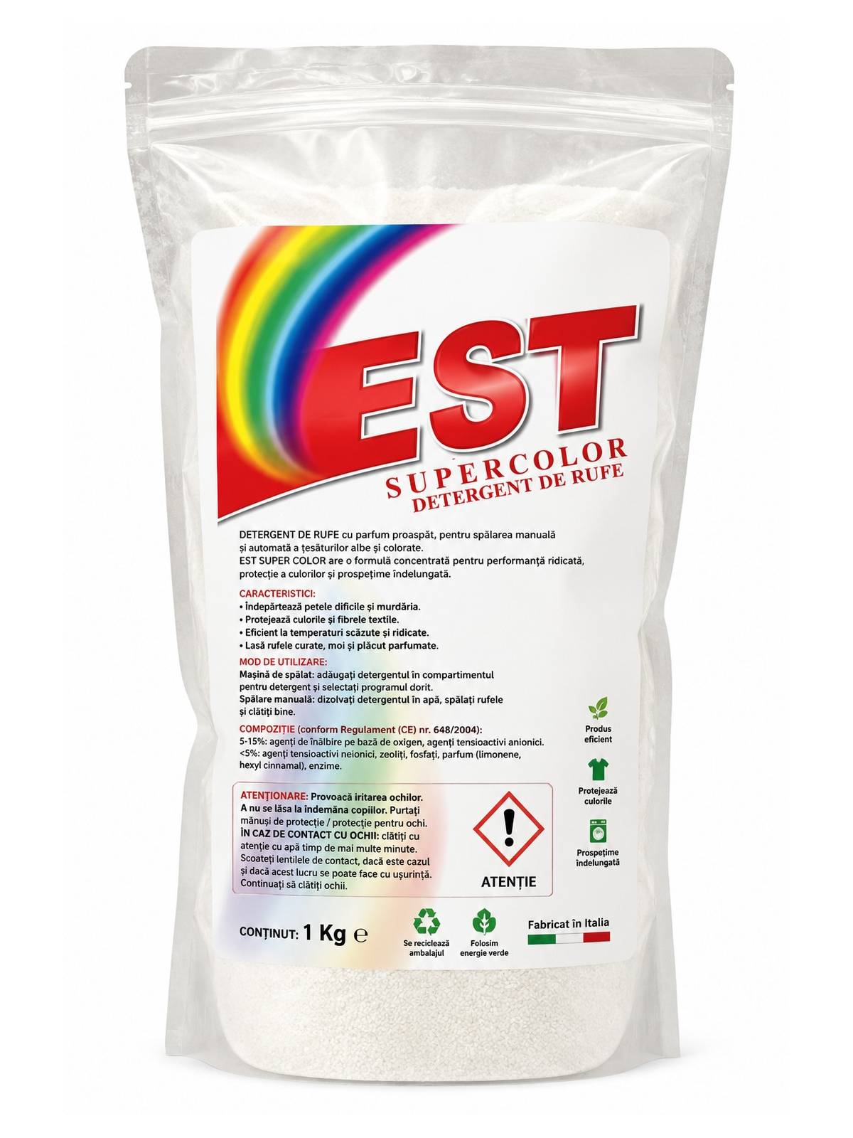Detergent de rufe profesional Supercolor detergent de albire pulbere, 1kg, granule, universal
