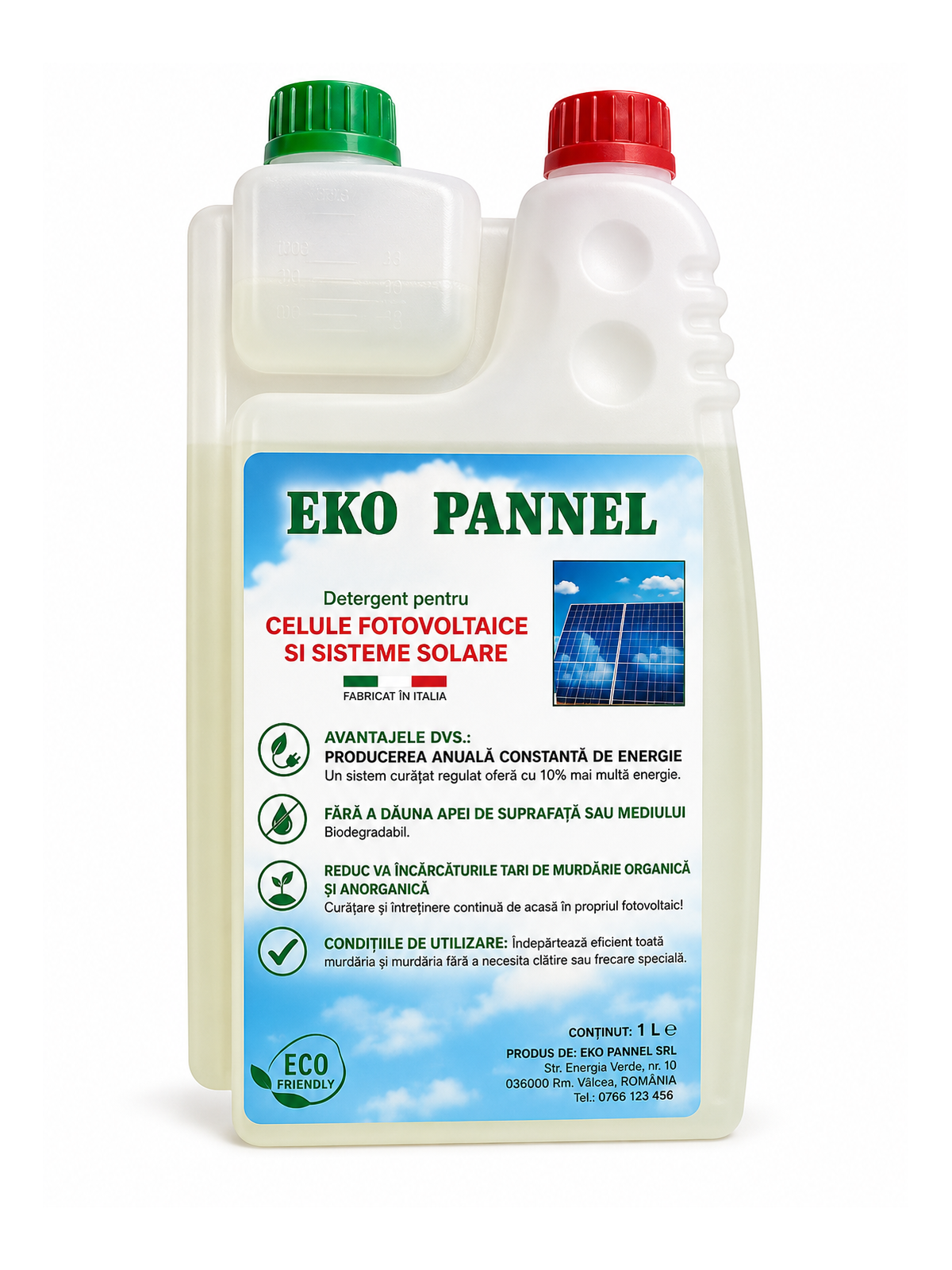 Detergent profesional EKO pentru panouri solare 1,1L