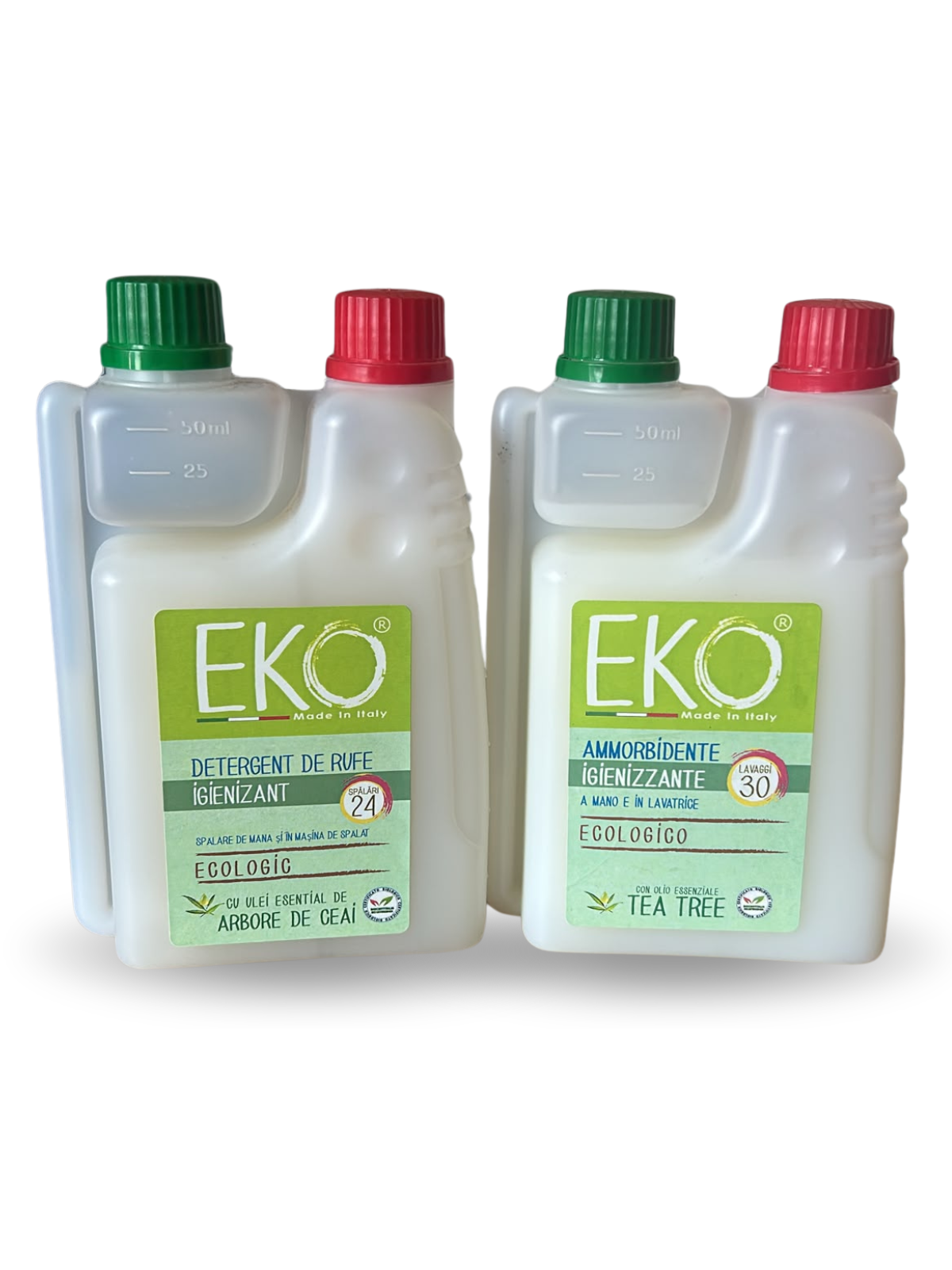 Pachet EKO Arbore de Ceai – Detergent Igienizant + Balsam pentru Rufe Moi și Parfumate